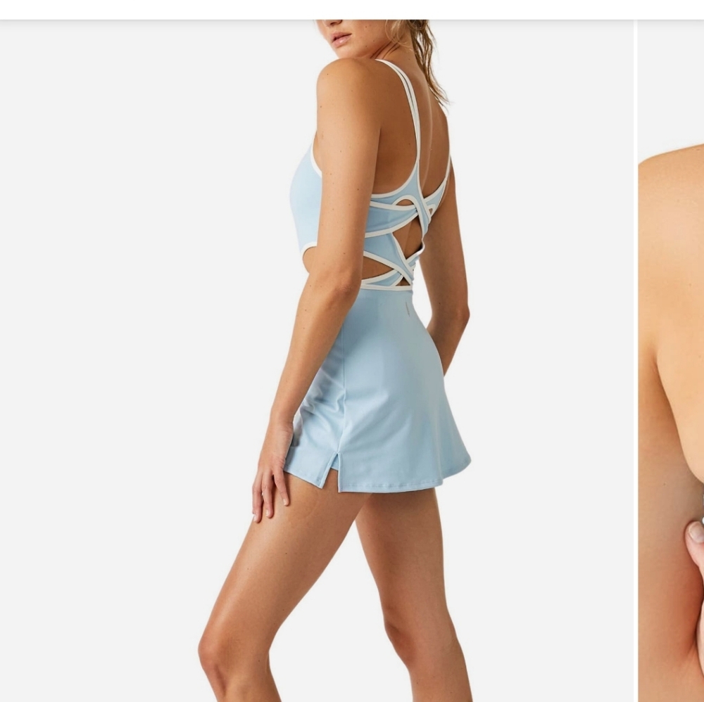 Light Blue Sleeveless Dress with Cutouts